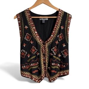 Vintage BODY XPRESSIONS Embroidered Vest Top